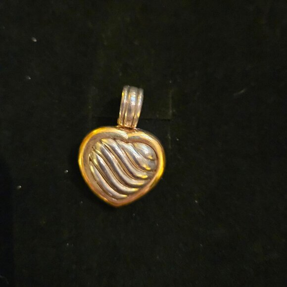 David Yurman Two Tone Heart Pendant - Picture 2 of 3